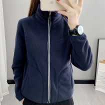 Double-sided sweater womens autumn and winter fleece jacket plus velvet thickened warm plush liner coral velvet fleece