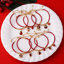 Temperament this year new red rope calf pull bracelet female simple Joker woven red hand rope girlfriends hand ornaments