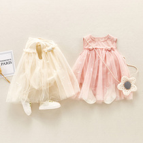 Net red baby year-old baby dress Summer 100 days one-piece clothes Cute princess triangle Haiyi yarn skirt out dress