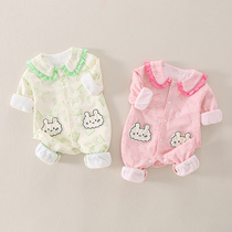 Female Baby Spring Autumn and Cartoon Cute for 0-12 months Newborn Clothes Foreign Air Mesh Red Khaclothes Climbing to Super Cute