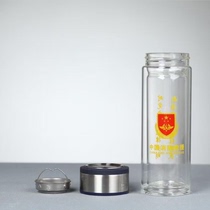 China fire rescue double layer drop-proof glass Portable simple summer glass Crystal cup Tea prize couple cup