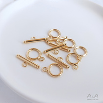 14K gold color protection otlock buckle bracelet Crystal Pearl necklace Buckle Head connection buckle diy jewelry accessories material