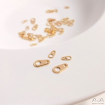 Color retention 14K gold gold diy accessories double hole buckle closure connection 8-character label piece making bracelet jewelry material