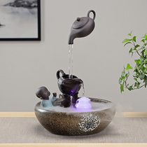 Creative Chinese fountain reverses incense opening gift living room decoration fish tank office Little Monk flowing water ornaments