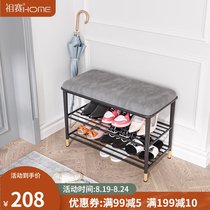 Small apartment ultra-narrow shoe stool sitting stool household door entrance multi-function light luxury style shoe stool shoe rack integrated