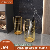 Household door umbrella storage rack Light luxury small outdoor umbrella rack umbrella storage rack into the door rain gear storage bucket