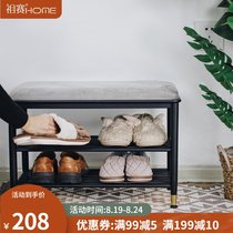 Wrought iron shoe stool shoe rack integrated household door creative shoe stool into the home can sit on a long sofa stool shoe cabinet