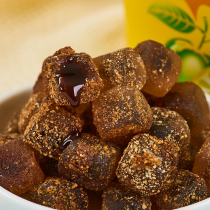 Mascot Burst Pulp of Dried Orange Peel Sugar Flow Heart Soft Candy Barrel Bagged Mesh Red Joy Sugar Sandwich Children Snacks Wholesale