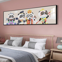 West Wandering Panda Modern Bedroom Decorative Drawing Cross-Bed Bed Head Paint Children's Room Mural Boy Girl Room
