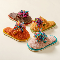 Happy Mary winter parent-child cotton shoes warm floor tow baby plush wool shoes children cotton slippers