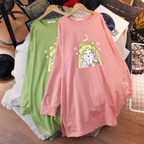 Pregnant woman dress with dress slim fit dress woman autumn dress 2022 loose big code foreign air blouse fashion style without showing a dress