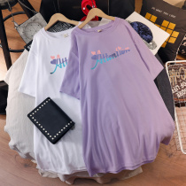 Pregnant woman T-shirt Summer 2022 summer style Fashion Loose Big Code 200 Catty Short Sleeve Body Shirt Gestation Woman with summer dress jacket