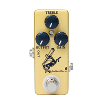 Re-engraved head horse single block effect device Golden Rock push guitar bass guitar bass universal overload Overdrive