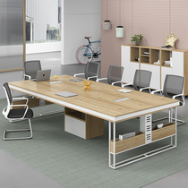 Office desk Conference table Long table Industrial style conference room negotiation small conference table 6 10 people Simple and modern