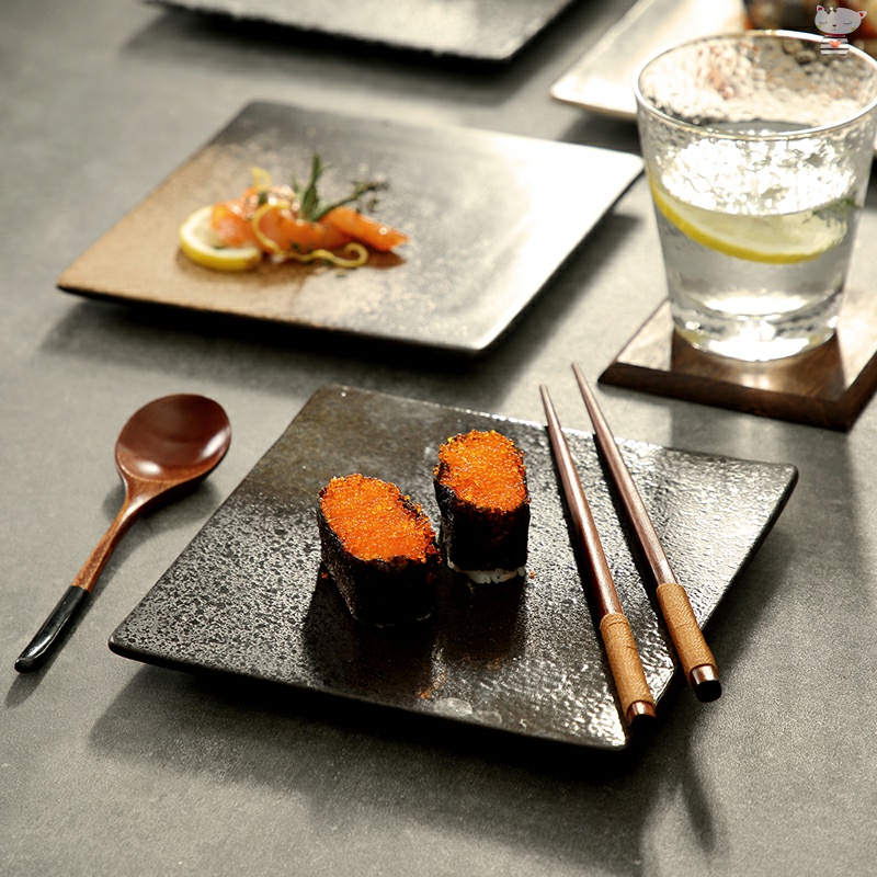 Yu 's quartet dish plate glaze flat surroundings while roast wing disc string barbecue plate saury ceramic plate