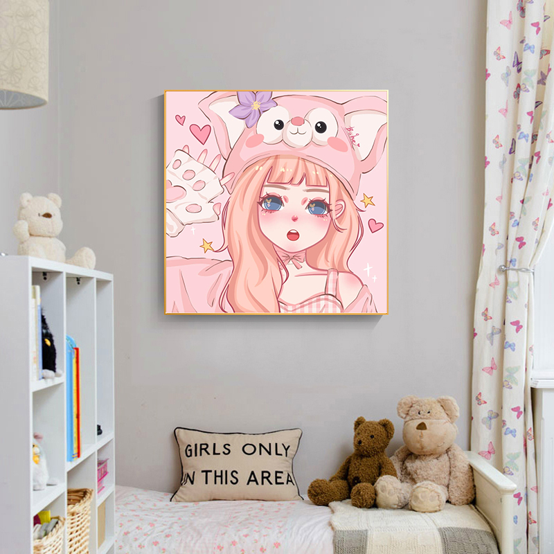 数字油画diy儿童卡通人物动画可爱创意手绘填色填充丙烯画油彩画