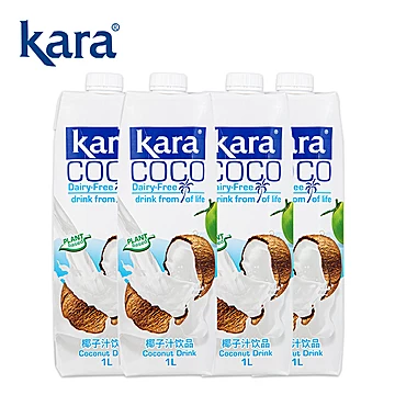 【一件7折】【KaraCoco】椰子汁饮料1L*4瓶[10元优惠券]-寻折猪