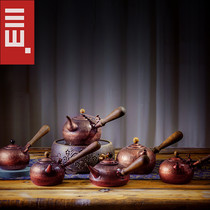 Pure handmade side take bronze pot burning kettle red copper imitation ancient large capacity silver foam teapot small size long mouth retro old fashioned