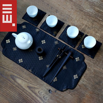 Cloud Brocade Embroidery Small Number Tea Mat Cup Mat Zen of Chinese style Tea Road tea set Mat Weave Brocade Daily Cotton Linen Table Flag