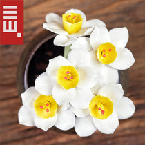 Sanshan daffodil creative tea pet boutique Personality handmade tea fun can raise tea play Zen tea table ornaments ceramics