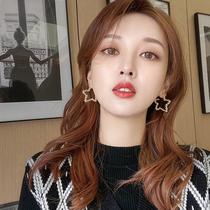 Star big earrings exaggerated fashion personality niche design sense advanced temperament atmosphere European and American ins love earrings