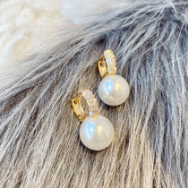 Korean pearl earrings female 2021 new ear Buckle advanced sense light luxury temperament goddess Fan fashion earrings sterling silver