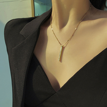 Korean necklace female niche light luxury 2021 new design sense ins cold wind pendant does not fade choker