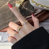 Korean ring suit female niche design cold wind high grade sterling silver index finger does not fade fashion personality simple