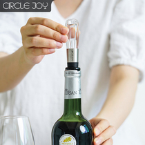 Circle Joy round red wine decanter stainless steel convenient and fast sober up two in one