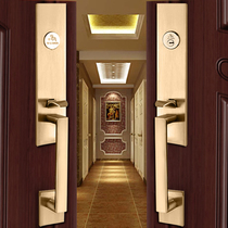 Ronglisi 304 stainless steel door lock Villa outdoor door lock double door anti-theft lock gold PVD