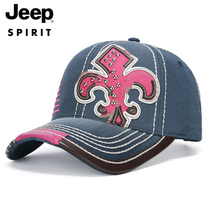 JEEP Jeep Jeep denim baseball cap mens new casual four seasons sunshade sunscreen brand peaked hat mens summer