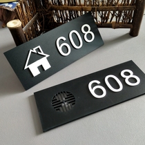 Hollow window grille door number three-dimensional number plate Residential household room number plate Hotel hotel box community room creative logo plate Dormitory bed and breakfast brand Acrylic house number custom matte