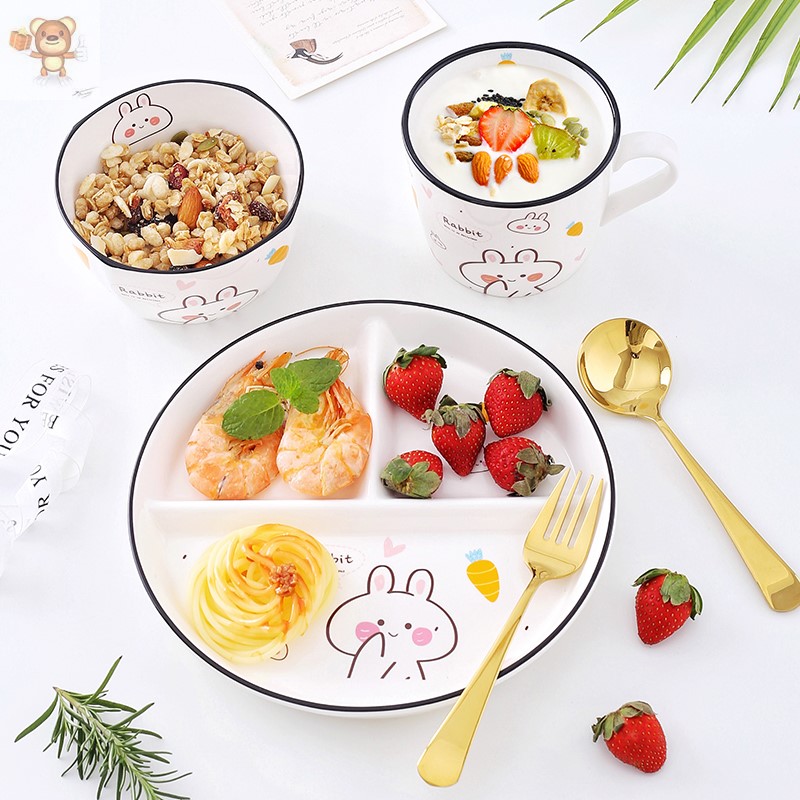 Japanese ceramics household space frame plate tableware suit one creative students eat breakfast platter food dishes