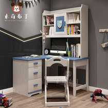 All solid wood childrens corner desk computer desk simple bookcase combination home desktop computer desk integrated table