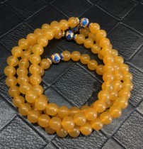 Yunnan Longling Natural Huanglongyu Burmese Topaz 108 beads card 7mm size