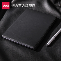 Deli 7901 business simple thick notepad a5 notebook diary leather noodle office stationery college students meeting record book book postgraduate entrance examination hand account book art exquisite