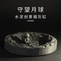 Creative moon crater astronaut cement ashtray Personality ins desktop decoration ornaments to send boyfriend gifts