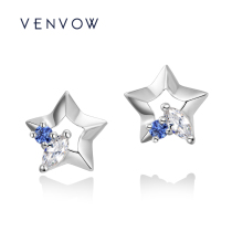 Guardian Stars 18k Gold Star Earnail Female Platinum Inlaid Diamond Earrings Adorned Super Shiny and Lightly Luxurious