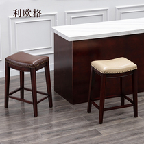 American bar stool solid wood bar stool Household high chair European high stool island table chair 55cm designer
