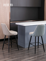 Bar stool simple household backrest high chair Nordic wrought iron modern bar chair Net red bar stool Cafe high stool