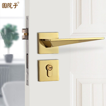 Solid yard golden light lavish silent split door lock Indoor Nordic modern Pole Jane Bedroom door handle universal