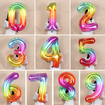 Large color digital balloon aluminum film 40 inch birthday arrangement scene baby childrens age atmosphere background decoration