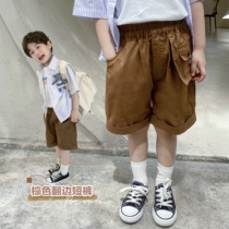 Shrimp paste hemp childrens clothing boys shorts new foreign style baby pants casual pants childrens summer pants tide