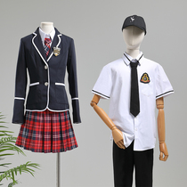 Teenage window model props semi-full body mens and womens clothing store model shelf student school uniform display stand