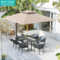 Outdoor table and chaircourtysFurnissSunrise Villa Fujiji Lu Balcony Desk and Chair Leisure Wine Chair