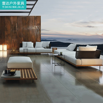 Teakwood Outdoor Sofa Villa Courtyard Leisure Open-air Designer Sunrise Hotel Furniture