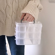 Mini-containing finishing box thickened transparent plastic jewellery storage box Desktop toy building block classification containing box small