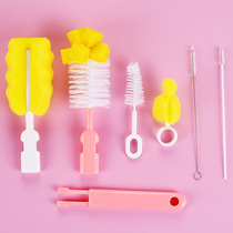 Baby bottle cleaning brush 6 sets baby bottle brush straw brush sponge nipple brush tool combination
