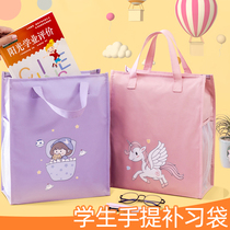 Large Capacity Tutorial Bag Hand Carrying Book Bag Documents Bag Students With Hand Bag Early School Students Sails Bag Supplements Class Children Cartoon Cute Large Fine Arts Bag Mens Womens Clothing Book Handbag kit
