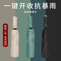 Fully automatic umbrella female clear and rain dual-use folding sun umbrella enlarged sunscreen anti-UV sturdy beach umbrella male
